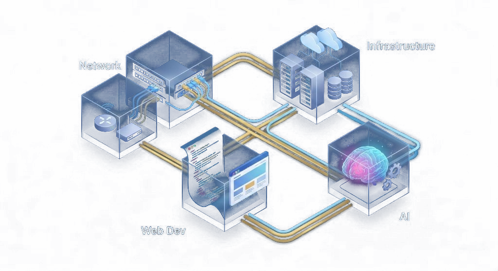 Network, Infrastructure, Web Development and AI